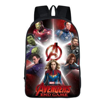 

16 Inch Avengers Children Backpack For Women Men School Bag Printed Super Hero Dayback Travel Bags Mochila Infantil