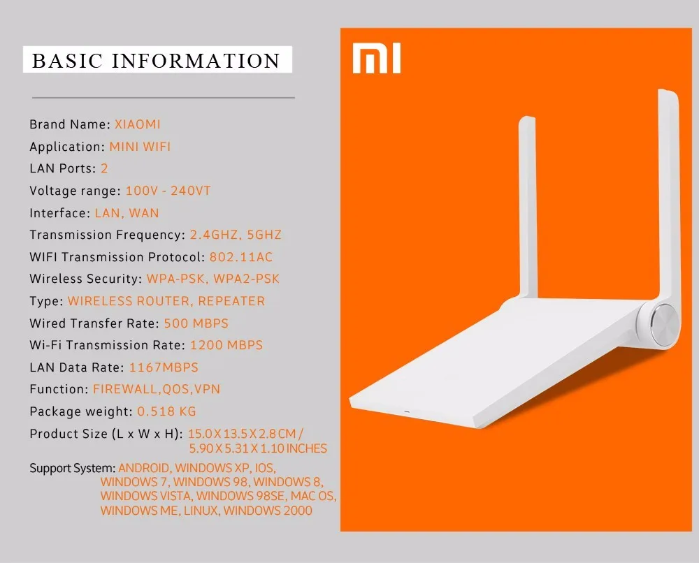 Английская версия приложения 2,4 ГГц/5 ГГц двухдиапазонный 1167 Мбит/с Поддержка Wi-Fi 802.11ac Xiaomi mi беспроводной USB смартфон приложение mi ni маршрутизатор