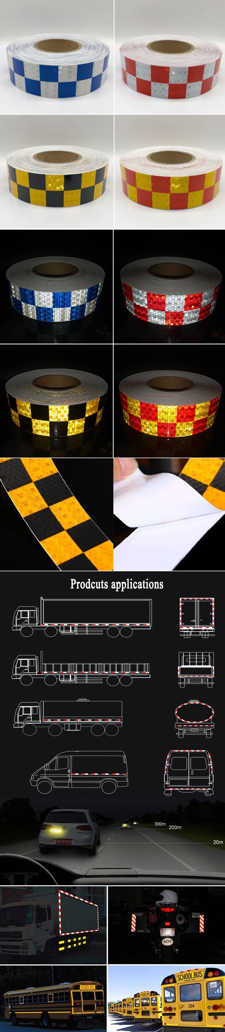 5cm x 30m reflexivo adesivos de bicicleta