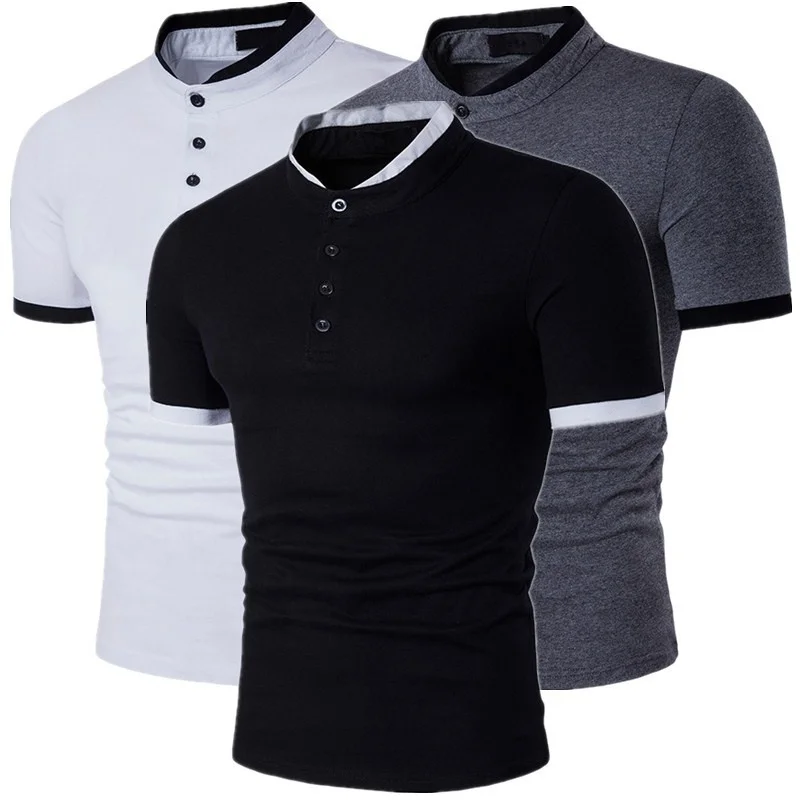 

Zogaa 2019 Short Sleeve T-Shirt Men Pure Cotton T Shirt Homme Summer New Arrival Fashion Button Henry Collar Tee Shirts