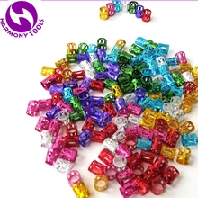 1000 штук Цветные волосы кольца Dreadlock бусинами HAVANA mambo бусы Box Бисер для плетения Регулируемая волос кольцо для косички клип