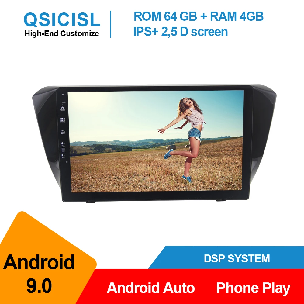 

android 9.0 car radio multimedia player For Skoda Superb 2015 1 din 10.2" car dvd gps navigation stereo support 4g wifi swc