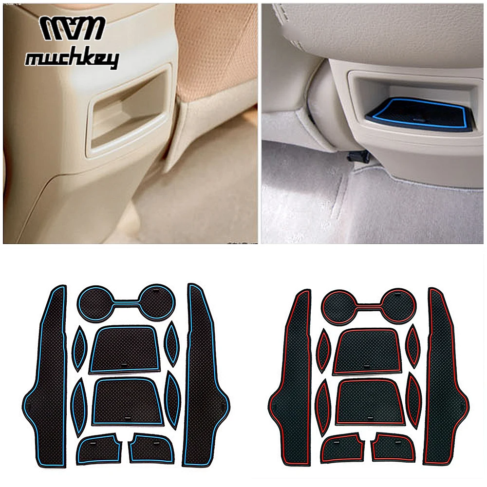 Non-slip Rubber Cup Holder Sticker Gate Slot Pad Door Groove Mat styling For Toyota Corolla 2007 2008 2009 2010 2011 2012 2013 |