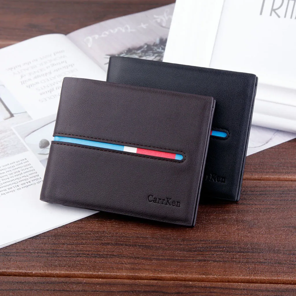 

2019 Men Simple Fashion Business Wallet Multi-function Retro Short Wallet Simple Fine Grain US Gold Clip billetera hombre 50