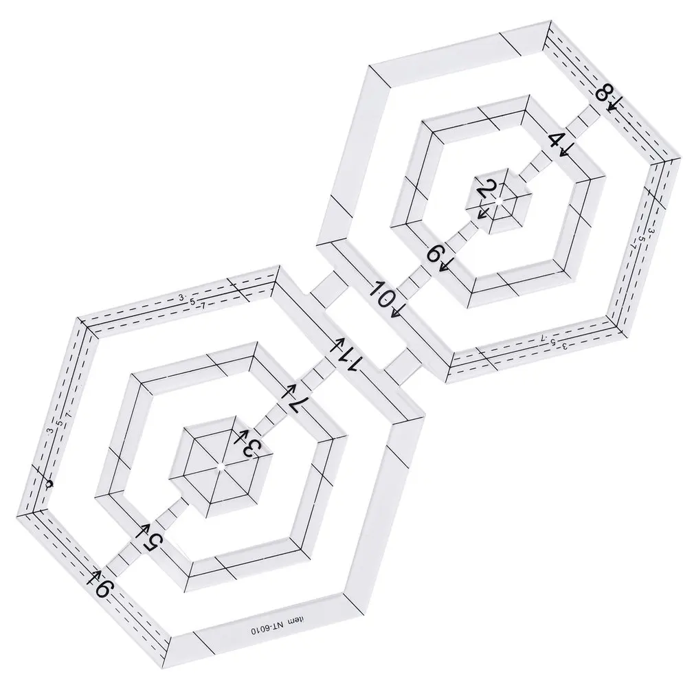 

Double hexagonal acrylic patchwork patchwork tool DIY patchwork hand-made ruler