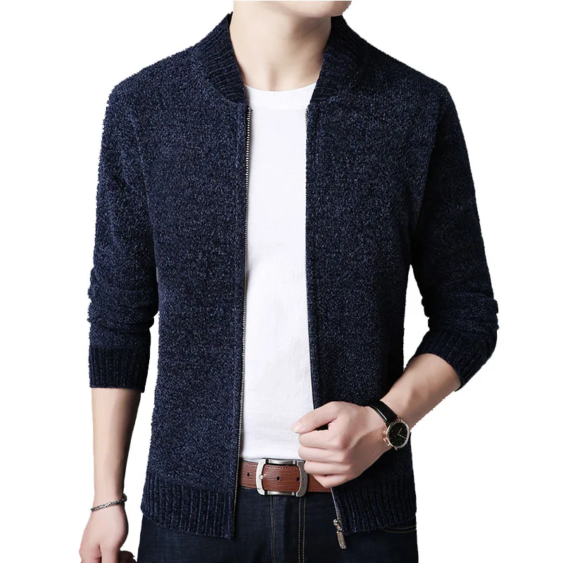 

2018 New Autumn Winter Sweaters Men Casual Cardigan Male Warm Sweater Coats Zipper Solid Men Clothes ESLITE HYUN