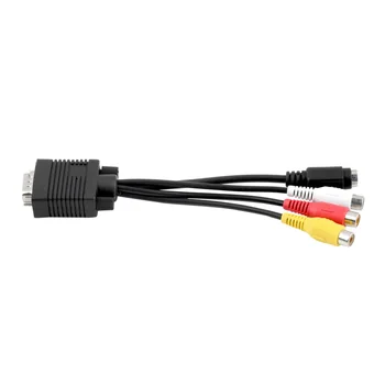 

1pc 3 RCA Female Converter Cable VGA to Video TV Out S-video AV Adapter ! C1hot New Arrival USB Cables Multimedia