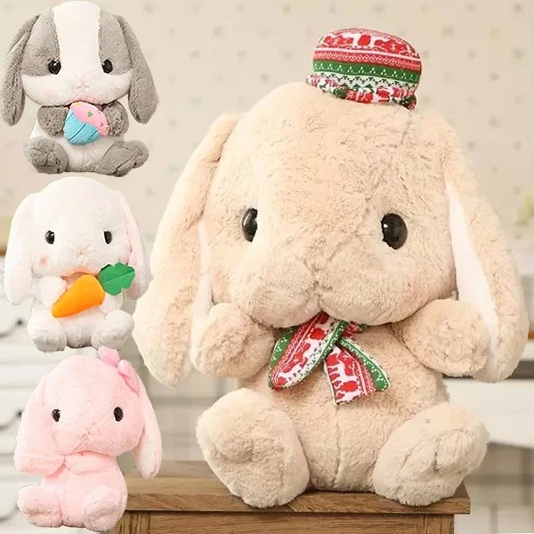 

Cute Holland Lop bunny Mini Lop Rabbit Cartoon Figures Stuffed Plush Toy Doll Christmas Gifts Cosplay Kids 45cm Big