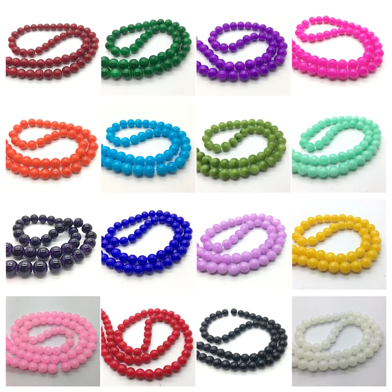 4/6/8/10mm Glass Beads Round Loose Spaced Beads DIY Bracelet Earrings Charms Necklace Beads For Jewelry Making SHS218