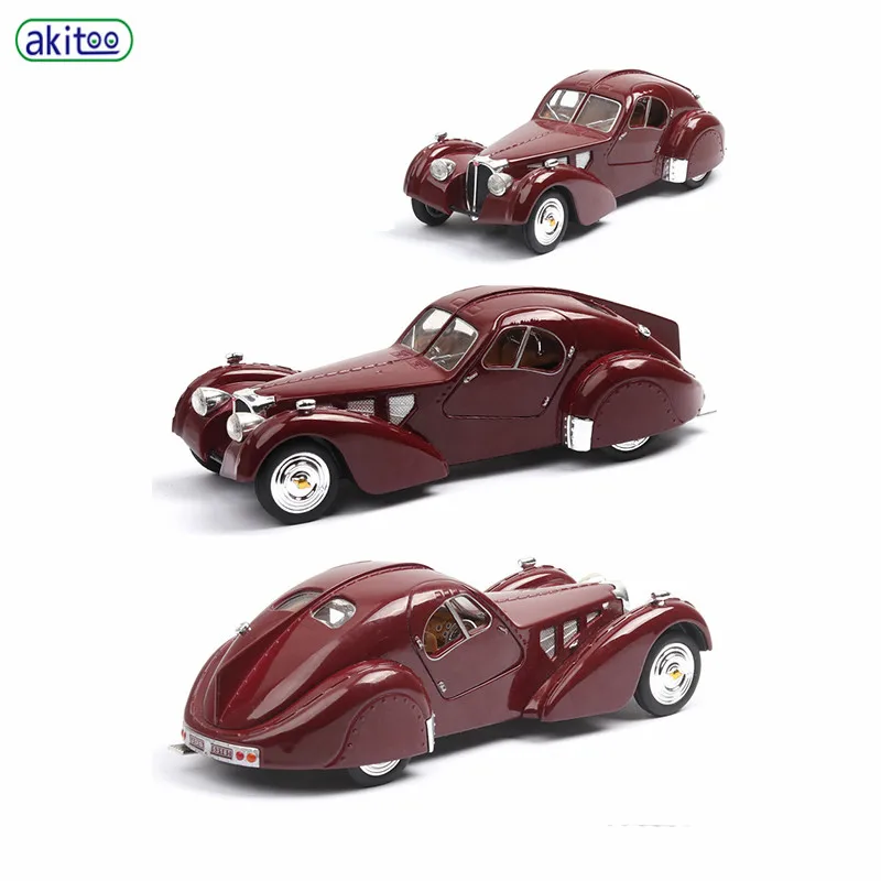 Akitoo Bugatti 57SC классическая модель автомобиля антикварная имитационная игрушечный