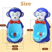 Портативный Детские Туалет дети писсуар мультфильм обезьяна стенд вертикальной Туалет приучения к горшку WC детей стене висит писсуар Пи