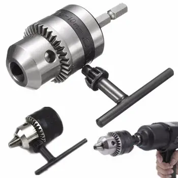 

Power Drill Chuck Conversion Kit Impact Driver 1/4" Hex Adapter 6mm W/ KeyFor Electric Drills Power Wrench