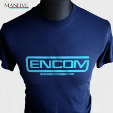 Футболка Encom Tron Ретро Sci Fi Тематический фильм MCP Flynn Light Cycle Cool Новые футболки Смешны Лучший!