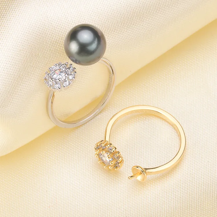 

Pearl Ring Settings, Fashionable Ring Findings, Adjustable Size 925 Silver Ring Jewelry DIY making No Pearl Free Shipping
