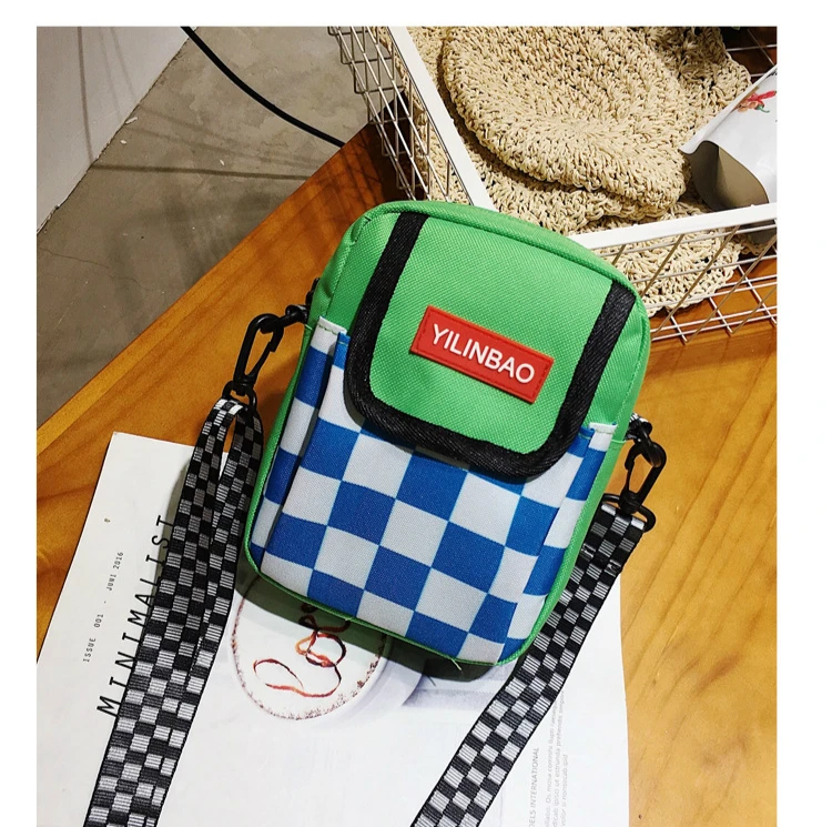 Harajuku клетчатые панельные сумки через плечо, женские сумки через плечо, Студенческая школьная сумка унисекс для пары, сумка для верховой езды, карман для телефона