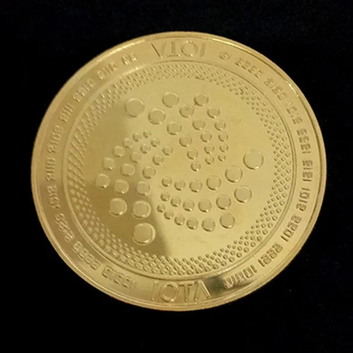 IOTA Виртуальная цифровая валюта Биткойн рельефная трехмерная памятная битовая монета Прямая - Цвет: Gold