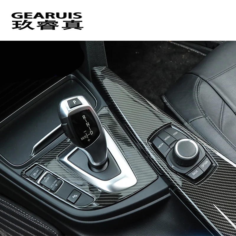 

Car Styling Carbon fiber interior button panel Decoration Cover Trim Sticker frame For BMW 3 Serise F30 3gt F34 Auto Accessories