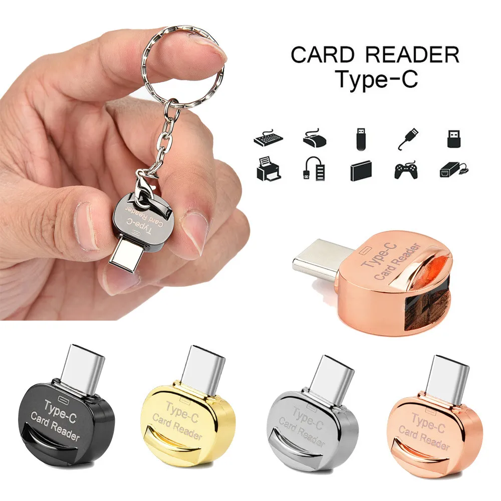 Hot sale Mini Type-C USB3.1 Micro SD TF Memory Card Reader OTG Adapter for Macbook Phone usb charger usb Mobile Phone Adapters