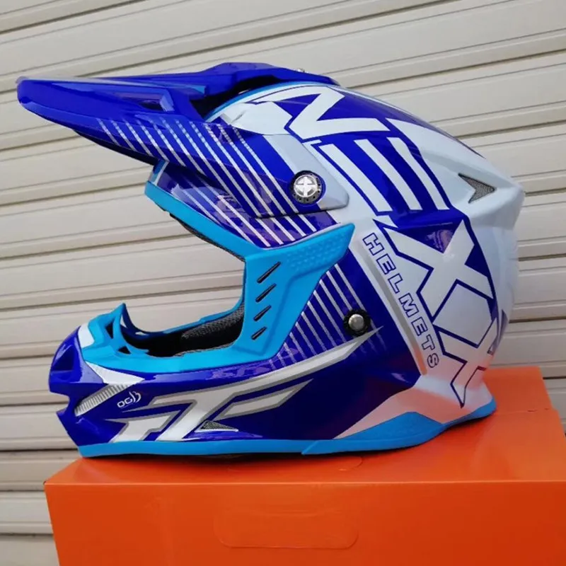 Бренд moto cross шлем профессиональный внедорожный шлем NEXX шлемы Dirt bike moto rcycle шлем moto casco capacete moto queiro - Цвет: Blue