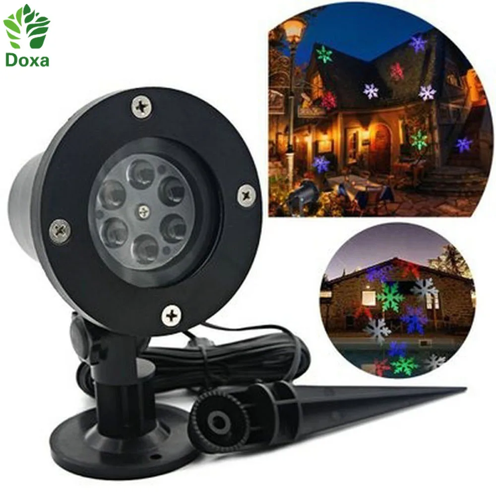 

DOXA 1PC Outdoor Snowflake LED Stage Snow Lights Waterproof Christmas Projector Disco Light Holiday Party Decoration Spotlight