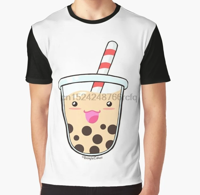 

All Over Print 3D Women T Shirt Men Funny tshirt Kawaii Boba Milk Tea (Tapioca Bubble Tea) Graphic T-Shirt