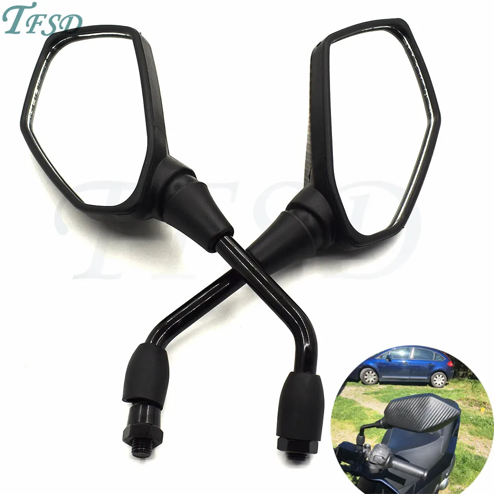 

universal color carbon fibre 10mm motocross ATV bike motorbike side mirror moto rearview motorcycle mirror