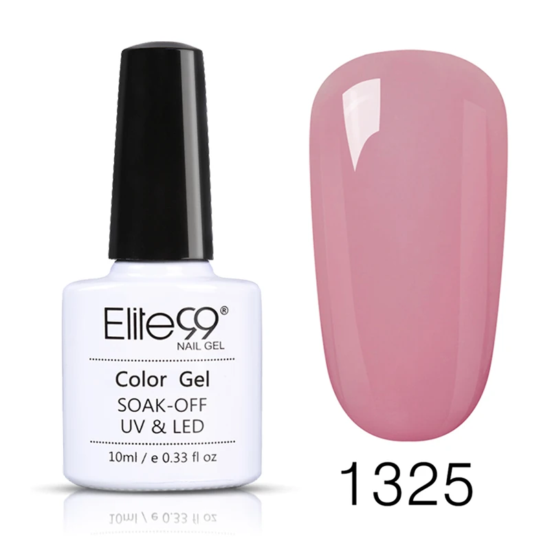 Elite99, 10 мл, чистый цвет, Гель-лак, замачиваемый, УФ-гель для ногтей, Базовое покрытие, не протирается, Полупостоянный гель для ногтей, маникюра - Цвет: 1325