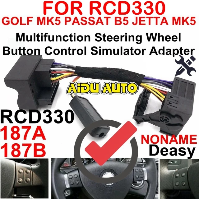  RCD330 Multifunction Steering Wheel Button Control Canbus gateway Simulator Adapter For VW Golf 5 6
