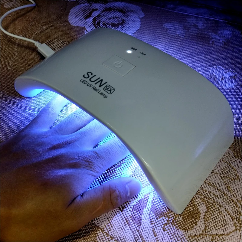 

SUN9X 24W Nail Dryer Portable UV LED Lamp For Drying Unique Low Heat Model Double Power Fast Manicure Colorful Lamp USB Charging