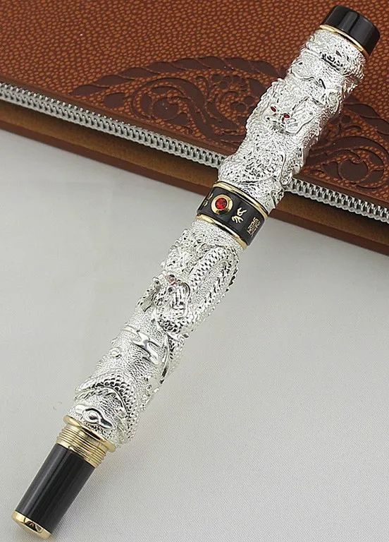 JINHAO СЕРЫЙ Перьевая ручка Перо с широким основанием DRAGON PLAY THE PEARL - Цвет: W