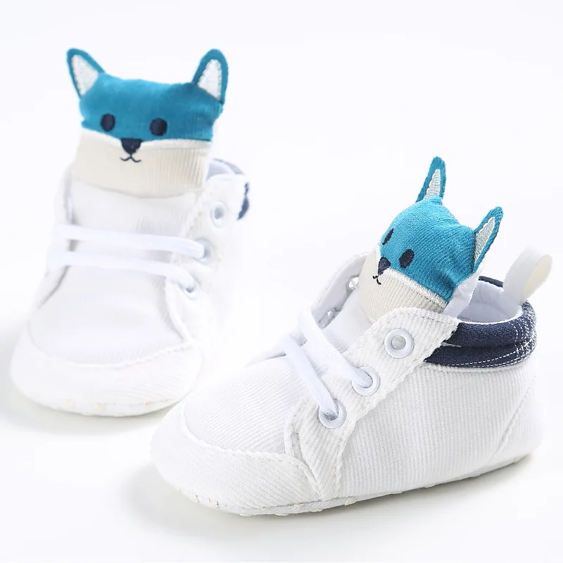 

Delebao Cute Fox Lace-up Cotton Soft Sole Prewalkers Baby Girl & Boy Casual Shoes