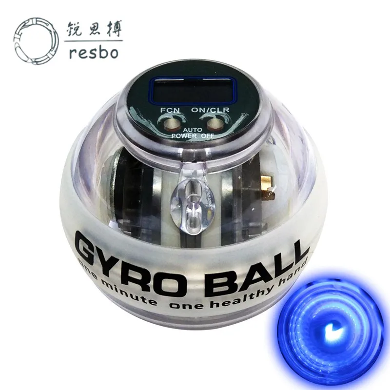 RESBO LED Power Wrist Ball Auto Gyroscope Auto start Forearm Hand Arm Spinner Gyro Ball Force Ball for Muscle Relax Beginner Q