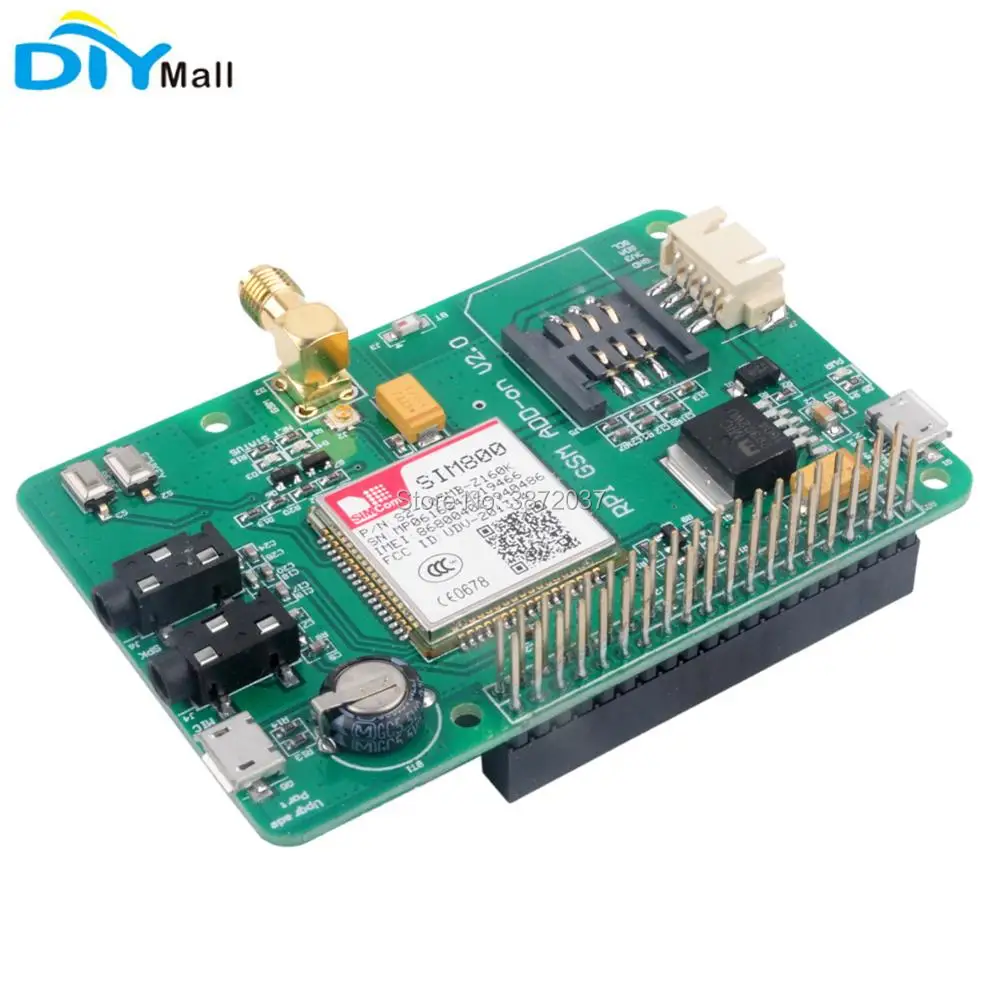 SIM800 макетная плата 2G GSM GPRS модуль Quad-Band UART Add-on V2.0 Плата расширения сообщений для Raspberry Pi