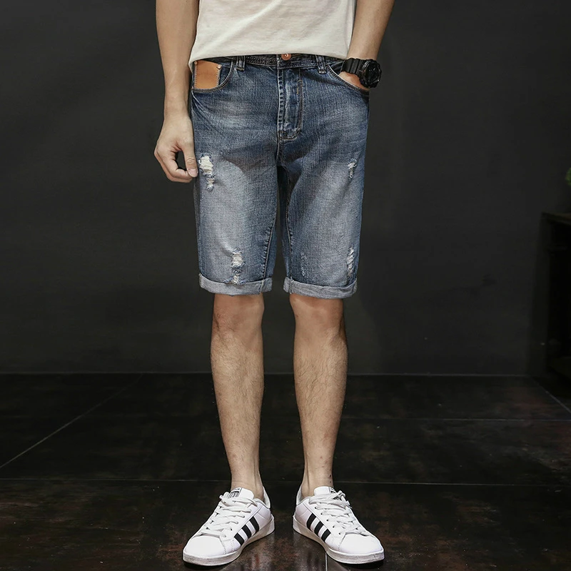 Ripped Jean Shorts for Men Plus Size 28 40 Big and Tall Mens Breeches