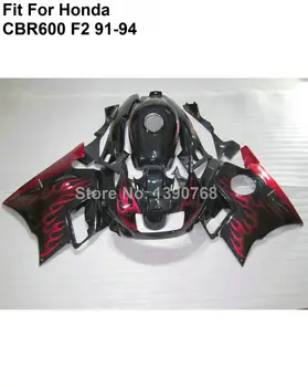 

Aftermarket body parts fairings for Honda CBR600 F2 red flames black fairing kit 1991 1992 1993 1994 CBR600 F2 NM24