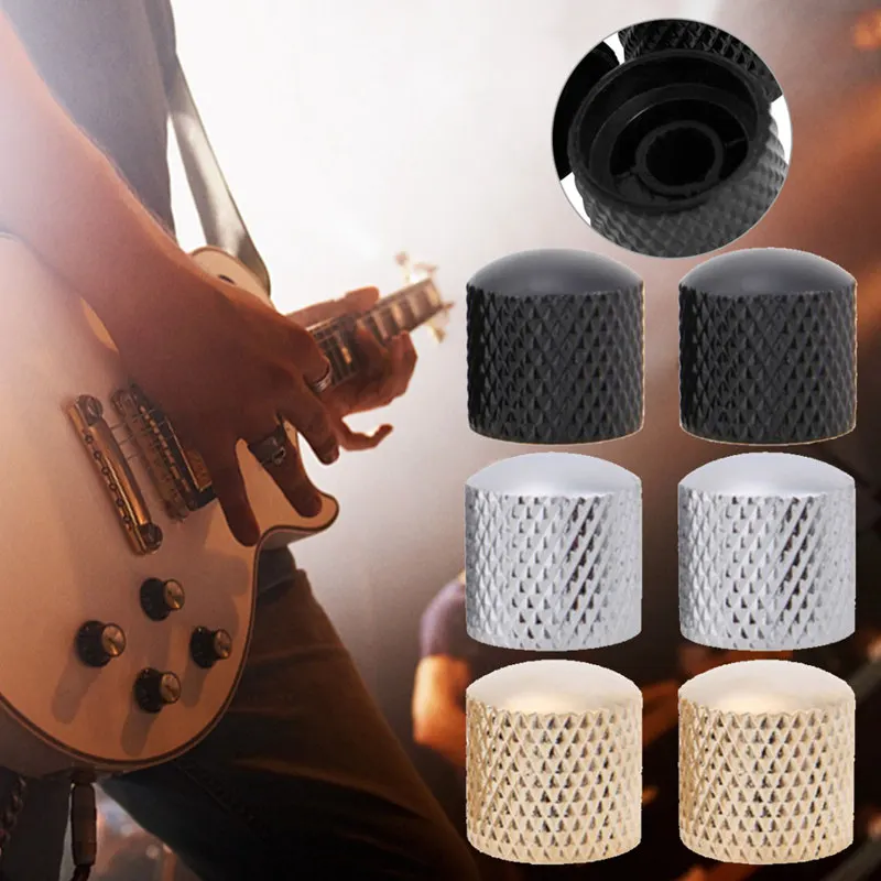 1pc Chrome Plated Guitar Bass Dome Tone Knobs For Electric Guitar/Bass