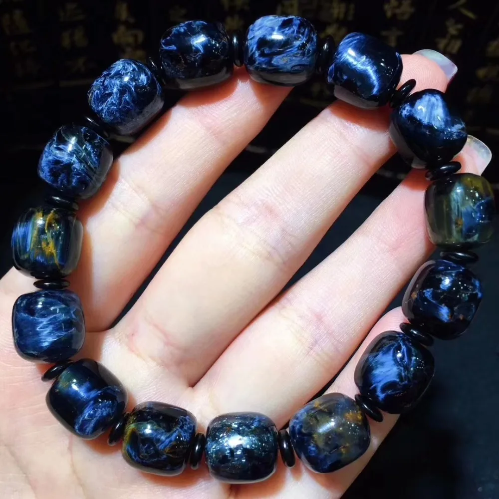 

Genuine Natural Pietersite Blue Gemstone Namibia Barrel Beads 13x11mm Woman Man Bracelets Man Women Drop Shipping AAAAA