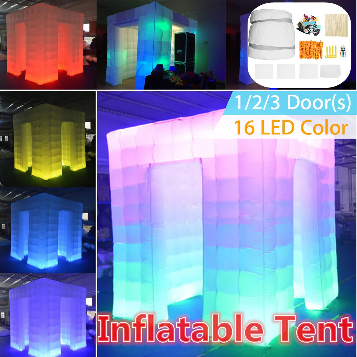 

2.5*2.5*2.5M Protable Inflatable LED Photo Tent Inflatable Booth Tent for Party Wedding With LED Light Outdoor Toy Air Pump