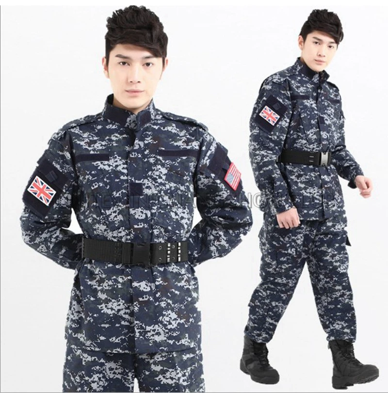 Океан цифровой камуфляж тактический форма Костюмы для будущих мам армии Военная Униформа боевой Airsoft куртка Брюки для девочек для Охота
