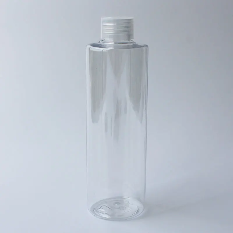 250 мл X 25 пустые прозрачные пластиковые контейнеры для бутылок для косметической упаковки шампунь лосьон жидкое мыло ПЭТ бутылки черный - Цвет: Clear Bottle Clear