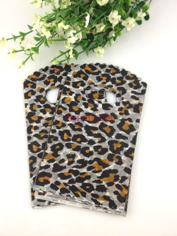 

Small Gift Bags/Plastic Shopping Bags,Free Shipping 9X15cm 100pcs/lot Leopard Printing Boutique Jewelry Gift Packaging Bags