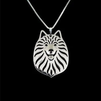 

German Spitz jewelry pendant necklace women gold silver plated Simple abstract animal jewelry free ship 12pcs/lot