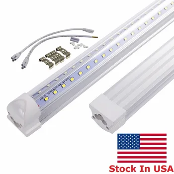 

V-Shaped 2ft 3ft 4ft 5ft 6ft 8ft Cooler Door Led Tubes T8 Integrated Led Tubes Double Sides Led Lights 85-265V Stock In US