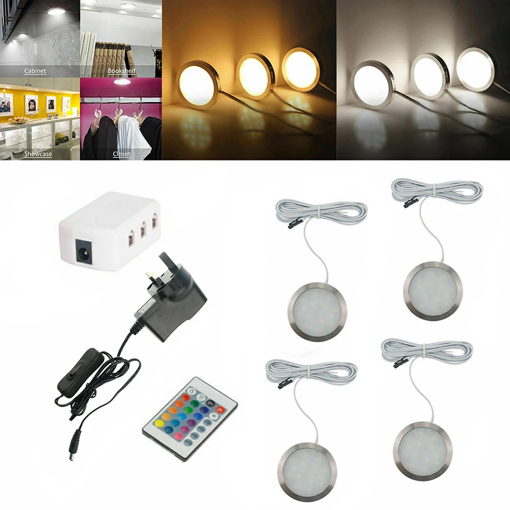 

Kit Cupboard Remote Control Decoration RGB With Cable Under Showcase Wardrobe Led Cabinet Light Night Recessed Ultra-Thin Panel
