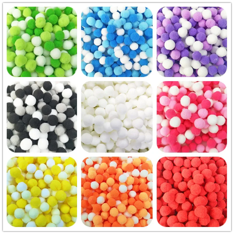 

40pcs/Bag 15mm Colorful Soft Pompones Fluffy Plush Crafts DIY Slime Fill Poms Ball Furball Home Decor Sewing Supplies Kids Toys