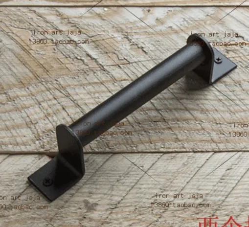 

2pcs/lot L:200MM American Style Barn Door Handles Retro Black Moving Cabinet Door Handle