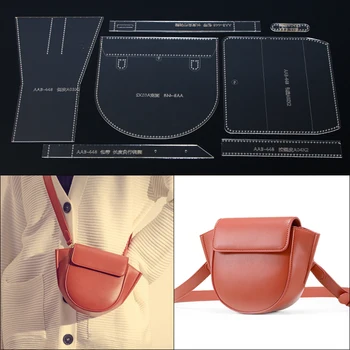 

1 Set Acrylic Stencil Women Mini Crossbody bag Template Leather Craft Sewing Pattern For Handmade 18*21*8cm