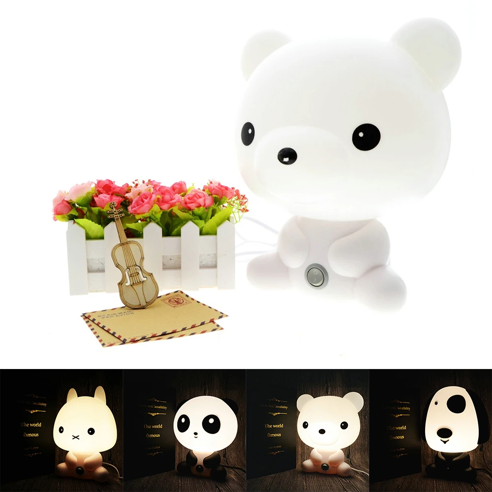 

Baby Room Panda/Rabbit/Dog/Bear Cartoon Night Light Kids Bed Lamp Sleeping Desk Lamp Table Lamp With Bulb