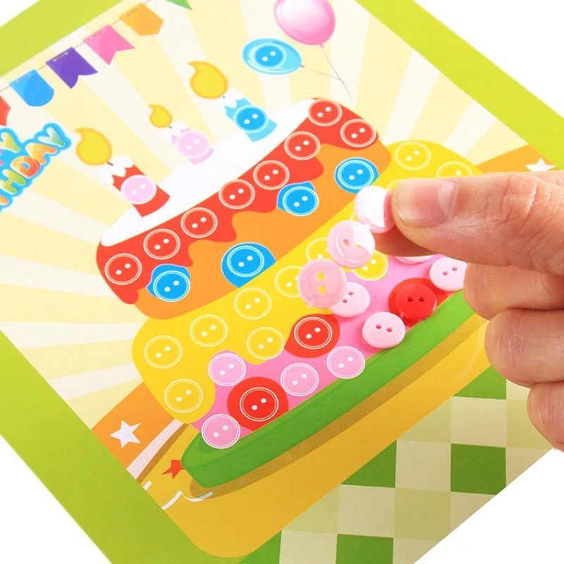 Наклейки для кнопок детские наклейки для кнопок для детского сада Играем ручками креативный Набор для творчества