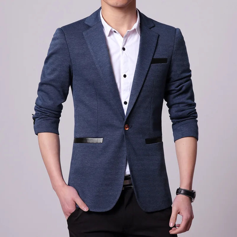 Slim Fit Mens Black Blazer Jacket Stylish Office Dress Gray Suits For